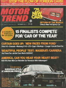 MOTOR TREND 1974 SEPT - CARRERA vs. MERAK, TVR, RX-4